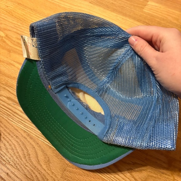 Ford Blue White Trucker Hat Glitter Vintage SnapBack Mesh